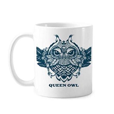 Imagem de Caneca de cerâmica para café e porcelana Queen Owl Forest Art Deco Presente