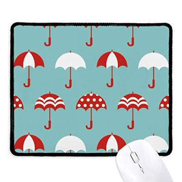 Imagem de Tapete de borracha para jogos Umbrella Rain Weather Cloud Sun Mousepad com borda costurada