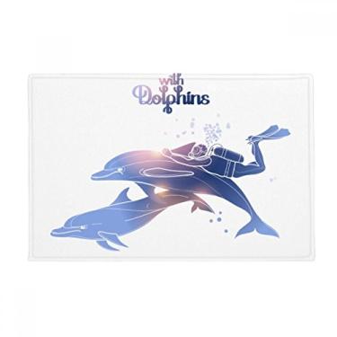 Imagem de DIYthinker Tapete antiderrapante para porta de banheiro com estampa de golfinhos