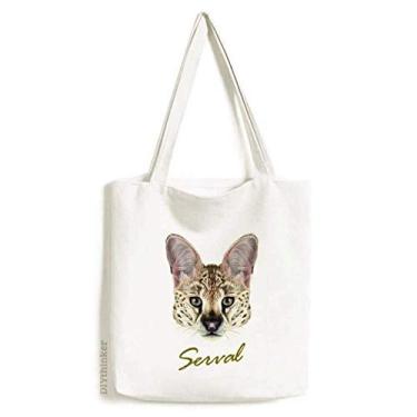 Imagem de Sacola de lona com estampa de animais selvagens, bolsa de compras, bolsa casual