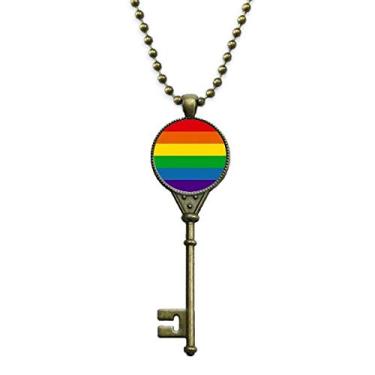 Imagem de DIYthinker Arco-íris Gay LGBT Colar com pingente de lésbicas bissexuais lésbicas pingente bandeja corrente enfeitada