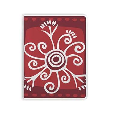 Imagem de Caderno de flores vermelhas do México Totems de civilização antiga capa de goma Diário capa macia