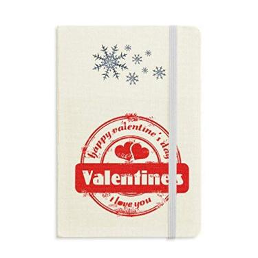 Imagem de Caderno de coração para o dia dos namorados com estampa de flocos de neve para inverno
