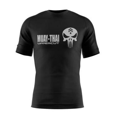 Imagem de Camisa Dry Fit Uppercut Muay Thai Caveira Masculino e Feminino, Preto e branco, M