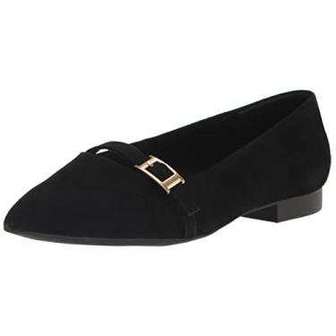 Imagem de Bella Vita Sapatilha feminina Evanna Ballet, Couro de camurça preta, 7 Wide