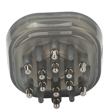 Imagem de Pente Medicado para Couro Cabeludo, Massagem Transparente à Prova de Vazamento Rolo Redondo Com Capacidade de 15 Ml Aplicador de Couro Cabeludo para Sabonetes Líquidos (Preto)