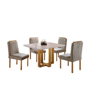 Imagem de Conjunto Sala De Jantar 4 Lugares Paris Mesa Quadrada