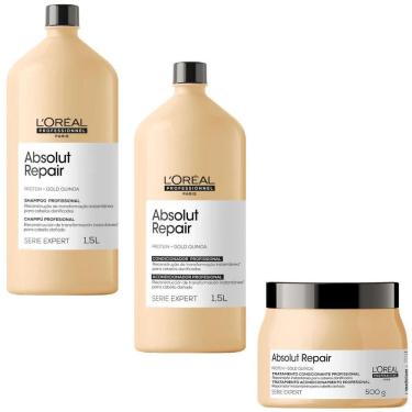 Imagem de Kit Profissional Loreal Absolut Repair - Shampoo Cond E Másc