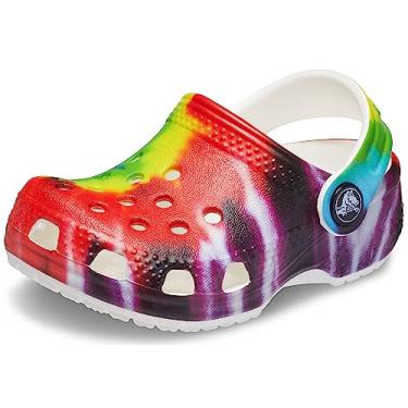 Imagem de Crocs Tamanco unissex infantil clássico tie dye (criança pequena), Tie Dye arco-íris, 2-3 Infant