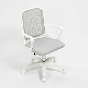 Imagem de Cadeira de escritório Fresa base Branca Cinza - Rossi Cadeiras