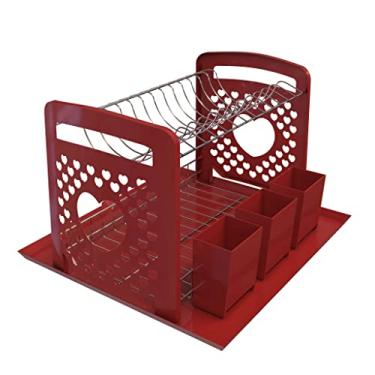 Imagem de Escorredor de Louças Cuore c/Laterais, Porta Talhares e Bandeja em Plástico, Stolf