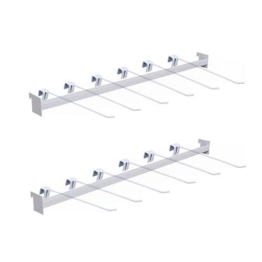 Imagem de Kit - 2 Réguas Para Gondola 91cm + 12 Ganchos Simples 30cm - Sa Gondolas
