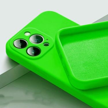 Imagem de Capa de silicone verde fluorescente para iPhone 14 11 Pro Max 13 12 Mini X XR XS 7 8 Plus SE 2022 Capas, verde fluorescente, para 12 Mini 5.4