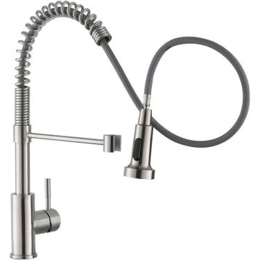 Imagem de Torneira Gourmet Misturador Monocomando Extensível Aço Escovado