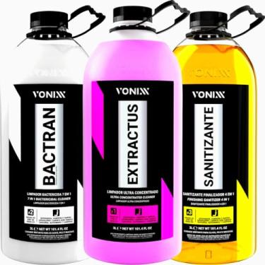 Imagem de Kit Sistema VSC Higienização de Estofados Vonixx Extractus, Bactran e Sanitizante 3L