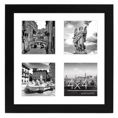 Imagem de Americanflat Colagem de porta-retrato 10 x 10 com vidro resistente a estilhaços – serve para quatro fotos 10 x 4 ou use como uma moldura de 25 x 25 cm – Coleção exclusiva – Molduras de colagem para