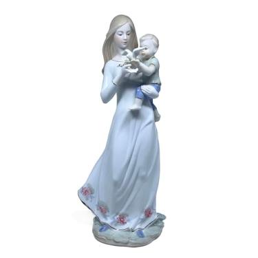Imagem de Mulher com Bebê e Pássaro em Porcelana