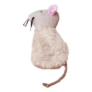 Imagem de WeiLaiKeQi Gatinho do gato que joga o rato da simulação do luxuoso, brinquedos realistas do gato dos ratos da simulação, brinquedo macio da do risco do