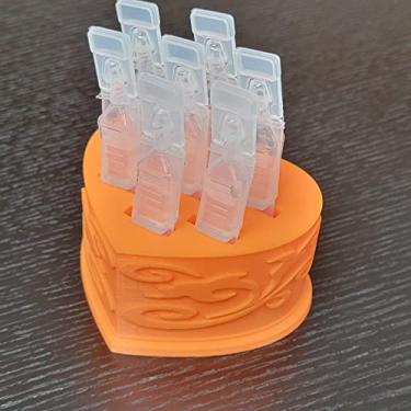 Imagem de Suporte e armazenamento de frascos de colírio de coração - Frascos descartáveis de uso único - Suporte decorativo bonito e funcional para colírio - Znet3D (laranja)