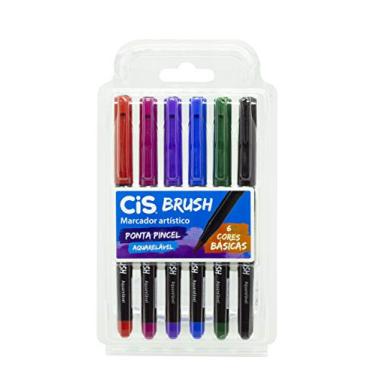 Imagem de Marcador Artístico CIS Brush Estojo com 6 Cores Básicas