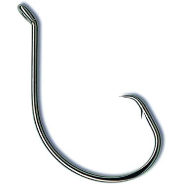 Imagem de Mustad Gancho circular em linha Demon Perfect 39954NP - 1 anzóis de pesca finos, olho para cima, ideal para espécies de água salgada e doce, ganchos em linha de níquel preto - Tamanho 5/0 - Pacote com