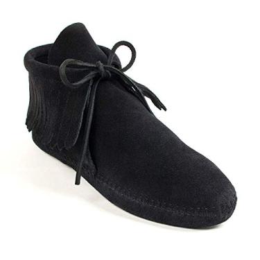Imagem de Minnetonka Bota feminina clássica com franjas, Sola macia preta, 10