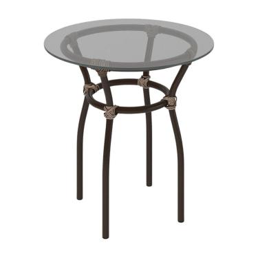 Imagem de Mesa de Centro Jardim/Área de Lazer 50cm Vidro e Aço com Junco Sintético Multimóveis CR8004