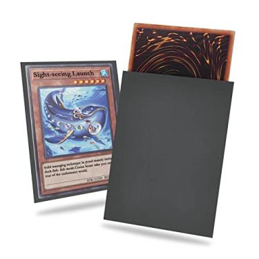 Imagem de Yu-Gi-Oh Capas de cartão cinza – pacote com 200, tamanho japonês, costas texturizadas, embaralhamento perfeito, protege cartões colecionáveis e cartões fotográficos