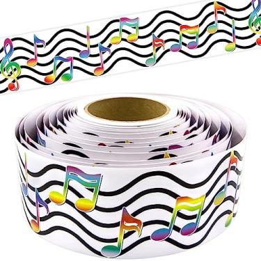 Imagem de Notas musicais Borda de quadro de aviso, borda reta para sala de música, sala de aula, decoração de casa, 91 cm