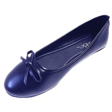 Imagem de Sapatilha feminina bailarina com laço Shoes 18, Azul marino, 8