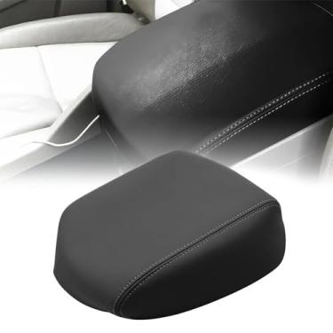 Imagem de SecosAutoparts Tampa para console central de couro preta para apoio de braço compatível com Honda Pilot 2009-2015