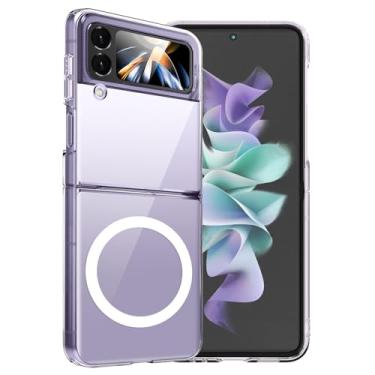 Imagem de YSLBWLE Capa magnética magnética para Samsung Galaxy Z Flip 3 5G transparente fina e proteção de nível militar capa de telefone magnética transparente 14-ZFlip3-01