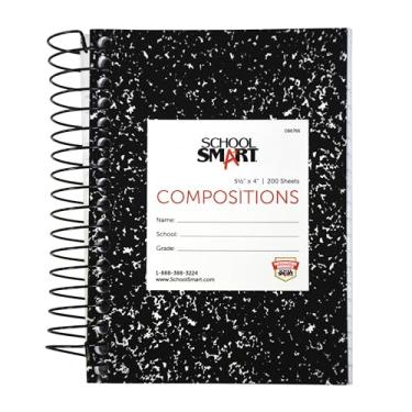 Imagem de School Smart 086766 Spiral Bound Notebook, 1 Subject, 13cm - 0.6cm x 10cm , Wide Rule, White, 200 Sheets