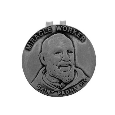 Imagem de Clipes sortidos para viseira de assunto sagrado | 30 clipes automáticos diferentes | belas orações e assuntos | Metal estanho genuíno durável | automotivo cristão (clipe de São Padre Pio)