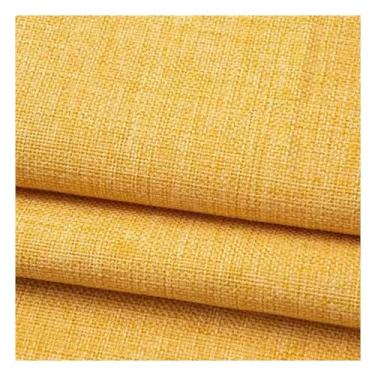 Imagem de Costura e Tecido Tecido De Linho De Cor Sólida 1 Jarda, Tecido De Estofamento Diy Para Cadeiras, Sofá, Cortinas De Toalha De Mesa, Pano De Linho Macio E Espesso, Lavável À Máquina (Color : Lemon yell