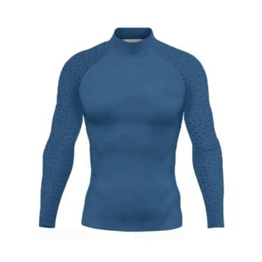 Imagem de Camiseta masculina com proteção solar UV FPS manga longa Rash Guard para natação, corrida, secagem rápida, leve, 0098, 3G