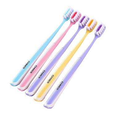Imagem de RYZGOJV Escovas de dentes premium embaladas individualmente, cerdas de nylon macias multicoloridas, escovas de dentes de limpeza para dentes sensíveis e gengivas recuadas, 4PCS-A07