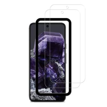 Imagem de HKKAIS Moldura de alinhamento fácil projetada para o Google Pixel 8 Pro, película protetora de tela de vidro temperado, pacote com 2