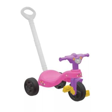 Imagem de Triciclo Motoca Encantado com Empurrador Pedais Diversão Infantil Pais e Filhos