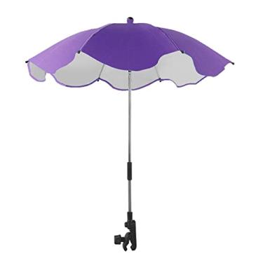 Imagem de predolo Guarda-sol + carrinho giratório, ajustável, guarda-chuva para praia ao ar livre, roxo