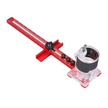 Imagem de Suporte de Ranhura para Fresamento de Roteador, Gabarito de Hardware de Gabinete 4 Em 1 para Marcenaria, Punção Central Automática, Guia de Fresamento de Borda Multifuncional