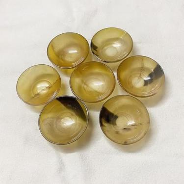 Imagem de Waillynice Chifre de boi gua Sha Bowl ingredientes da xícara de chá tigela pequena taça de vinho produtos de chifre de boi gua sha ferramentas auxiliares (tigela de chifre amarelo de 7,5 cm)