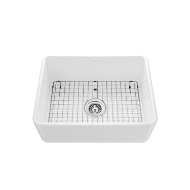 Imagem de BRACCI Cuba de Cozinha Farm Sink Fireclay 60cm (Grade e Válvula Aço Escovado)