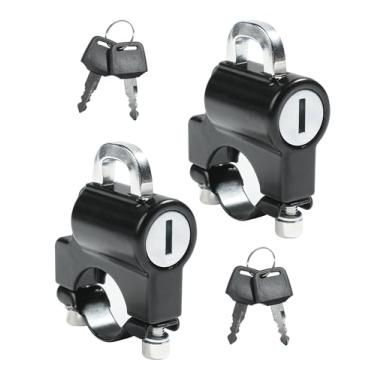 Imagem de bylikeho 2 peças de trava de capacete de motocicleta, acessórios para capacete de motocicleta, acessórios de carro, trava de capacete universal antifurto, trava de segurança para capacete com chaves,