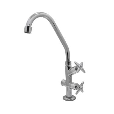 Imagem de Torneira Tanque Maquina Mesa Bancada Duas Saídas Cromada