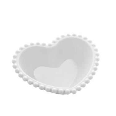 Imagem de Conjunto 2 Bowls Porcelana Coração Beads Branco 15X13x5cm - Bon Gourme