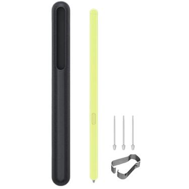 Imagem de CLOTGIAAL Z Fold 6 S Pen Fold Edition com capa, Z Fold 6 Slim S Pen, substituição para Samsung Galaxy Z Fold 6 + pontas/pontas (preto) (caneta verde + estojo)