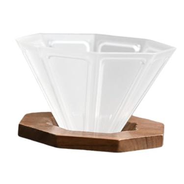 Imagem de Generic Xícara de café de origami com suporte de madeira de, fácil de transportar, multifuncional, fácil de limpar, xícara de café, Claro