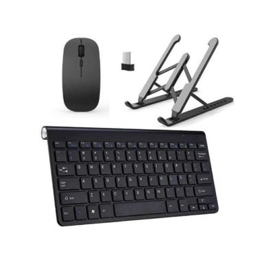 Imagem de Teclado E Mouse Wireless Slim + Suporte Para Notebook Hp I3 - Fam