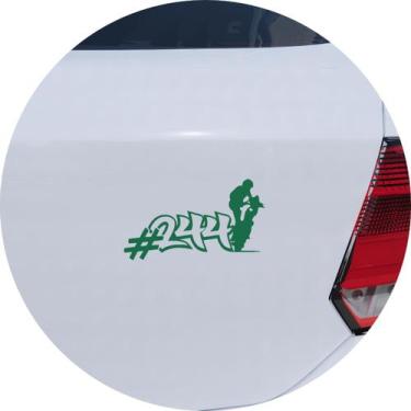 Imagem de Adesivo de Carro 244 Empinando a Moto - Cor Verde - Melhor Adesivo, Ve